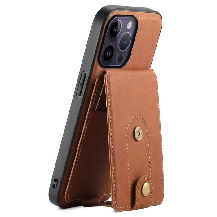 DENIOR - DENIOR D14 iPhone 14 Pro Max Skal Magnetiskt Läder - Brun