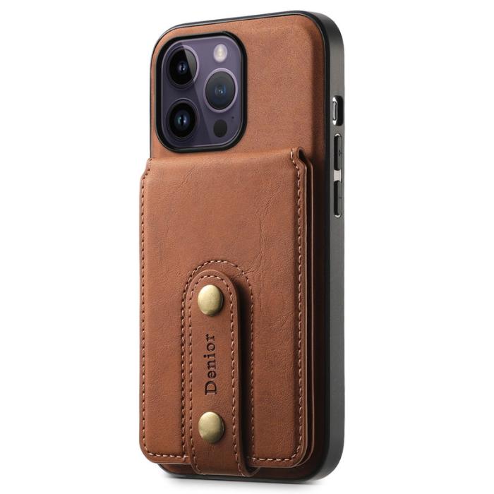 DENIOR - DENIOR D14 iPhone 14 Pro Max Skal Magnetiskt Läder - Brun