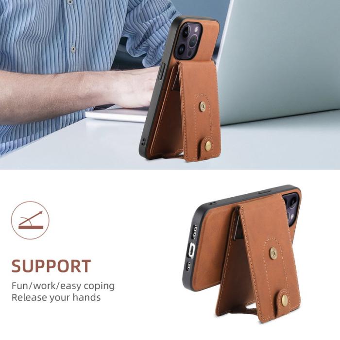 DENIOR - DENIOR D14 iPhone 14 Pro Max Skal Magnetiskt Läder - Brun