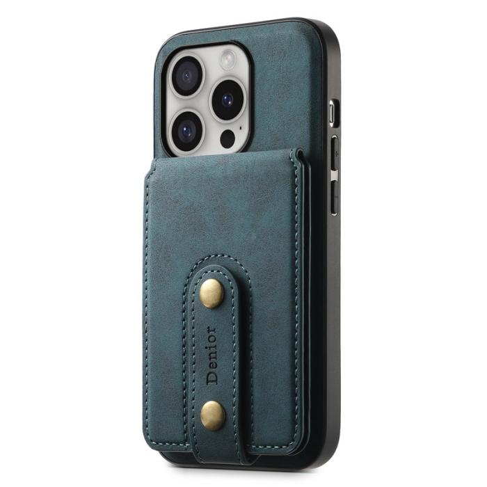 DENIOR - DENIOR D14 iPhone 16 Pro Skal Magnetiskt Löst Kortfack - Blå