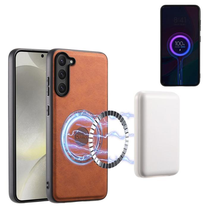 DENIOR - DENIOR D14 Samsung Galaxy S23 Fodral Hybrid Läder Brun