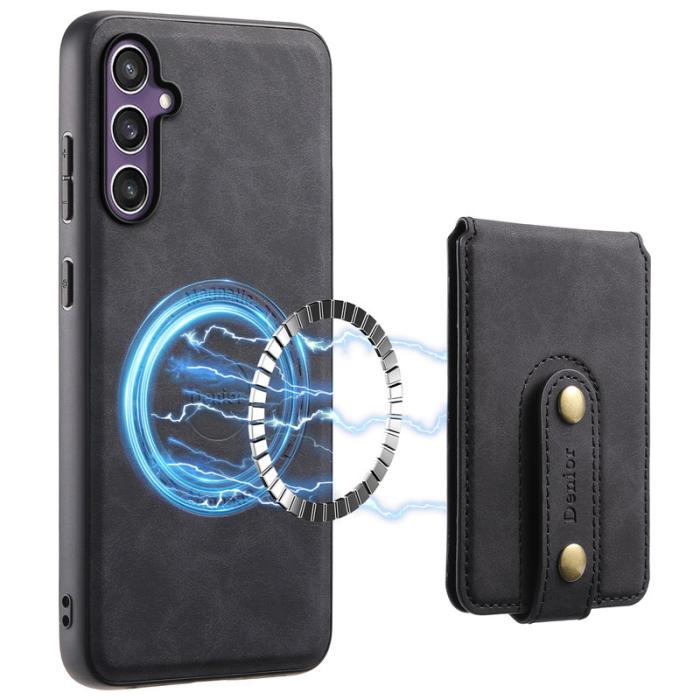 DENIOR - DENIOR D14 Samsung Galaxy S23 FE Fodral Äkta läder Svart