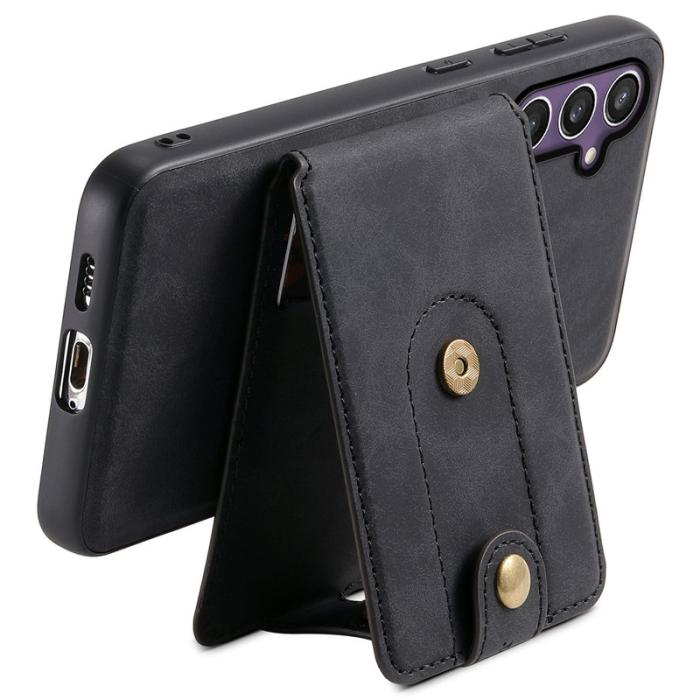 DENIOR - DENIOR D14 Samsung Galaxy S23 FE Fodral Äkta läder Svart