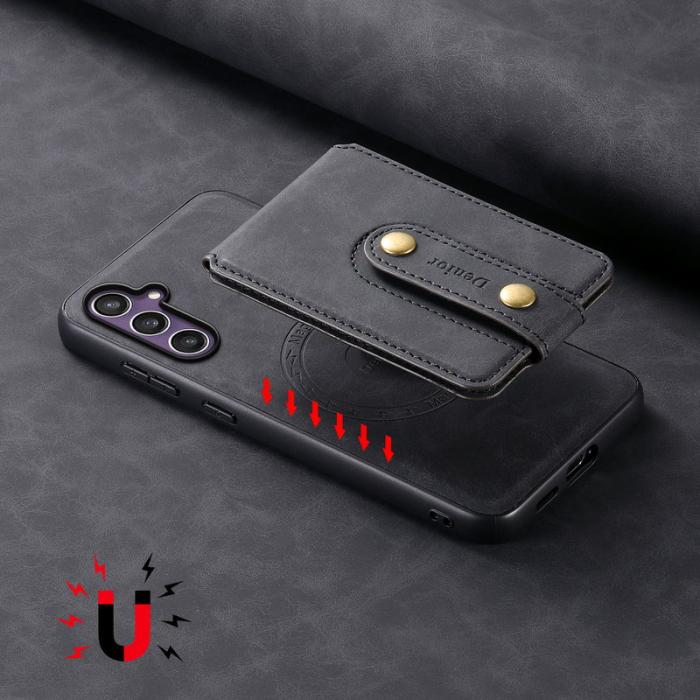 DENIOR - DENIOR D14 Samsung Galaxy S23 FE Fodral Äkta läder Svart
