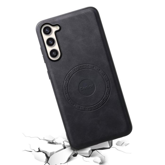 DENIOR - DENIOR D14 Samsung Galaxy S23 Plus Fodral Äkta läder Svart