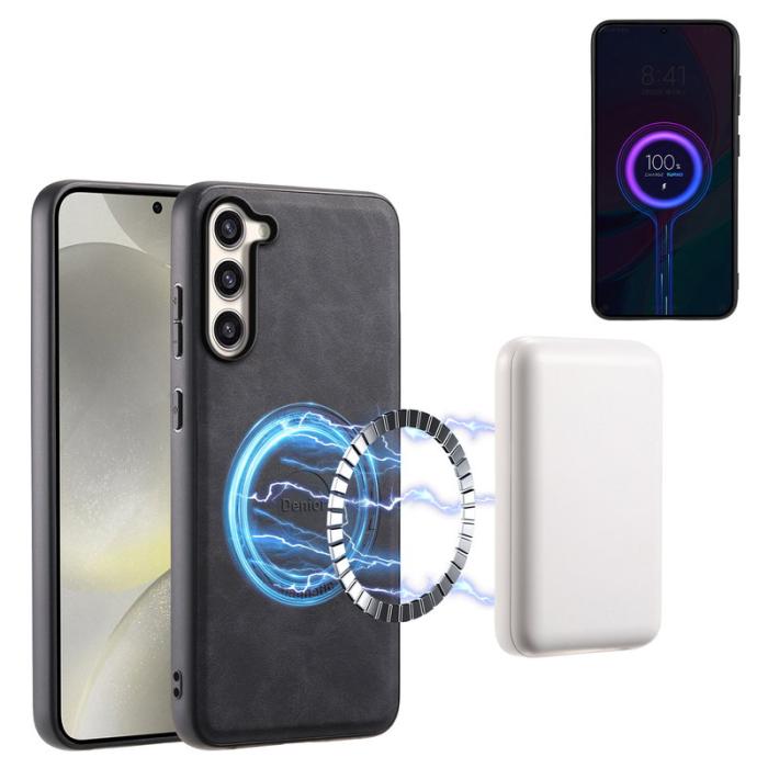 DENIOR - DENIOR D14 Samsung Galaxy S23 Plus Fodral Äkta läder Svart