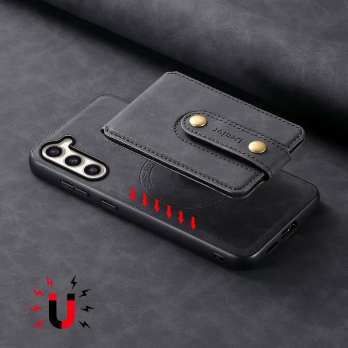 DENIOR - DENIOR D14 Samsung Galaxy S23 Plus Fodral Äkta läder Svart