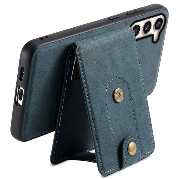 DENIOR - DENIOR D14 Samsung Galaxy S23 Plus Fodral Äkta läder Blå