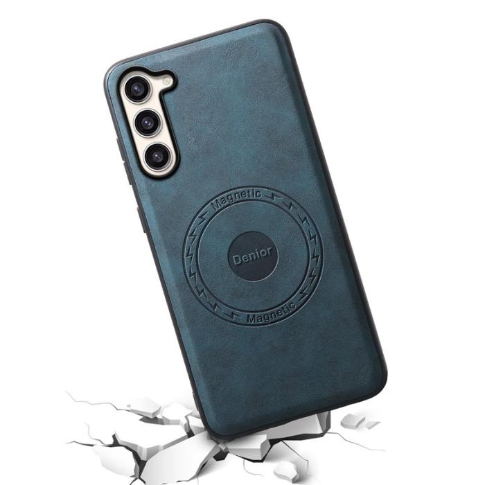 DENIOR - DENIOR D14 Samsung Galaxy S23 Plus Fodral Äkta läder Blå