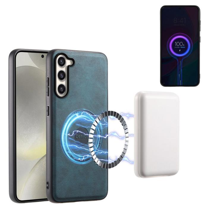 DENIOR - DENIOR D14 Samsung Galaxy S23 Plus Fodral Äkta läder Blå