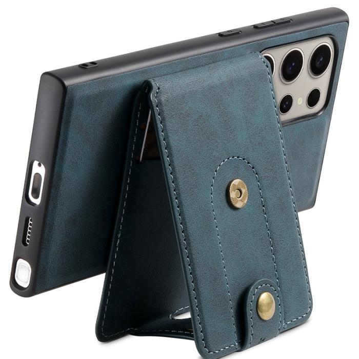 DENIOR - DENIOR D14 Samsung Galaxy S23 Ultra Magnetiskt Fodral PU+PC Blå