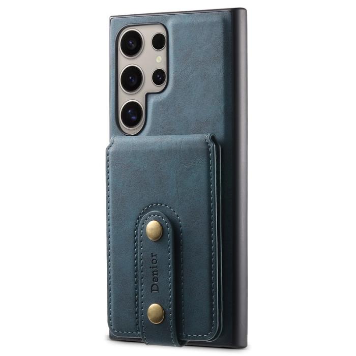 DENIOR - DENIOR D14 Samsung Galaxy S23 Ultra Magnetiskt Fodral PU+PC Blå
