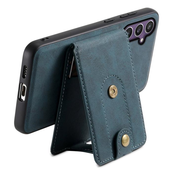 DENIOR - DENIOR D14 Samsung Galaxy S24 Fodral Äkta läder Blå