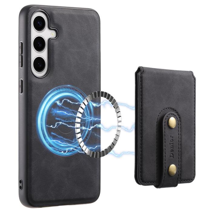 DENIOR - DENIOR D14 Samsung Galaxy S24 Plus Fodral Äkta läder Svart