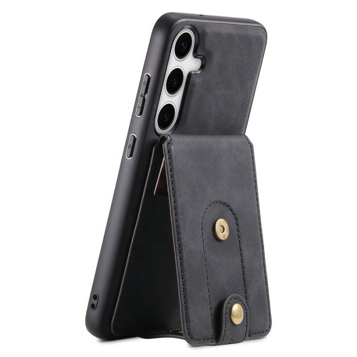 DENIOR - DENIOR D14 Samsung Galaxy S24 Plus Fodral Äkta läder Svart