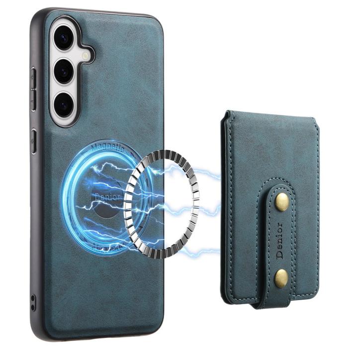 DENIOR - DENIOR D14 Samsung Galaxy S24 Plus Fodral Äkta läder Blå