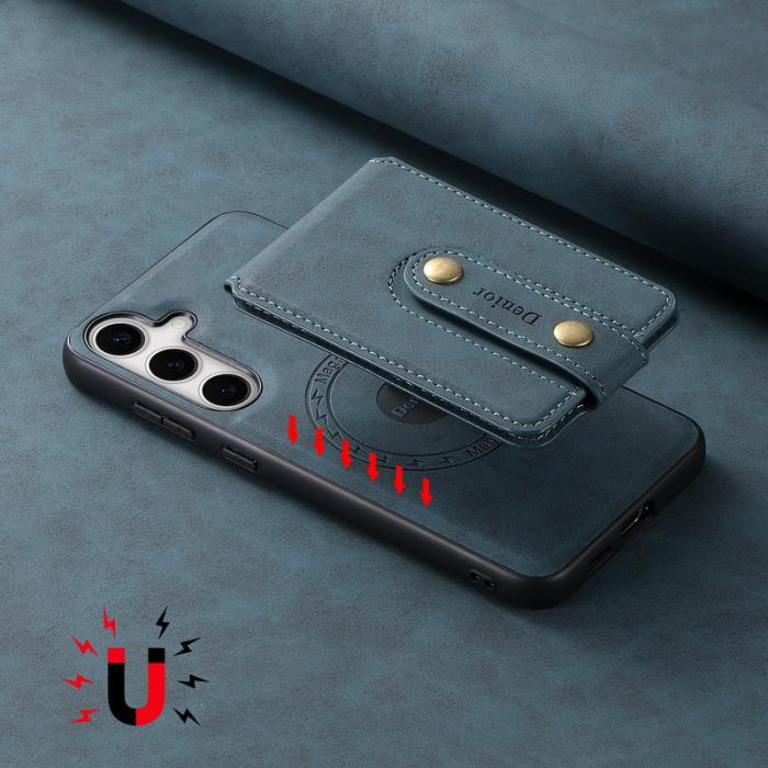 DENIOR - DENIOR D14 Samsung Galaxy S24 Plus Fodral Äkta läder Blå