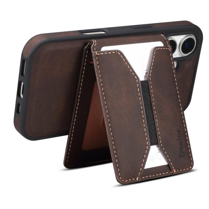 DENIOR - DENIOR D17 iPhone 16 Plus Fodral i äkta läder - Brun