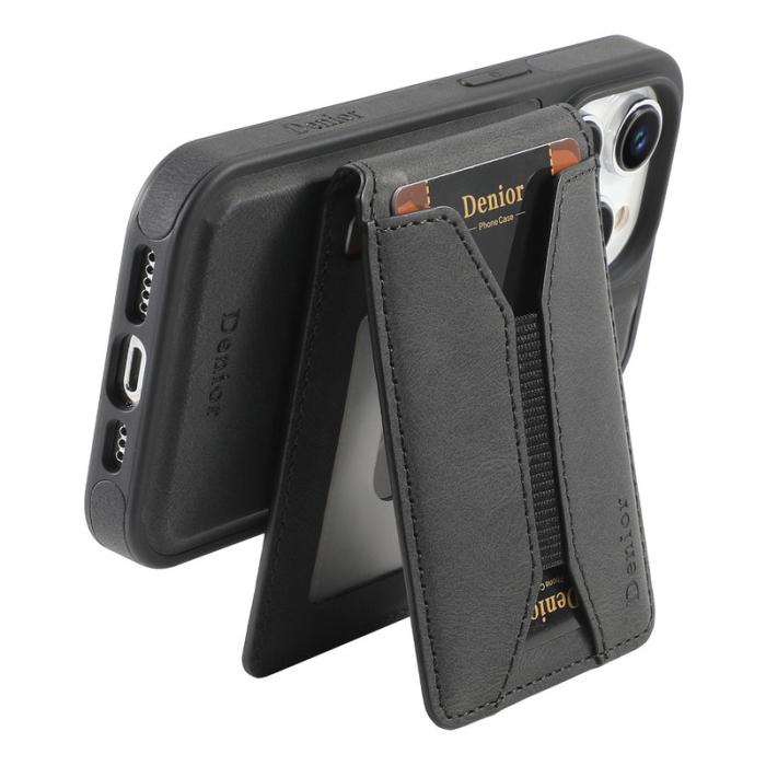 DENIOR - DENIOR D18 iPhone 15 Pro Max Fodral Läder Svart