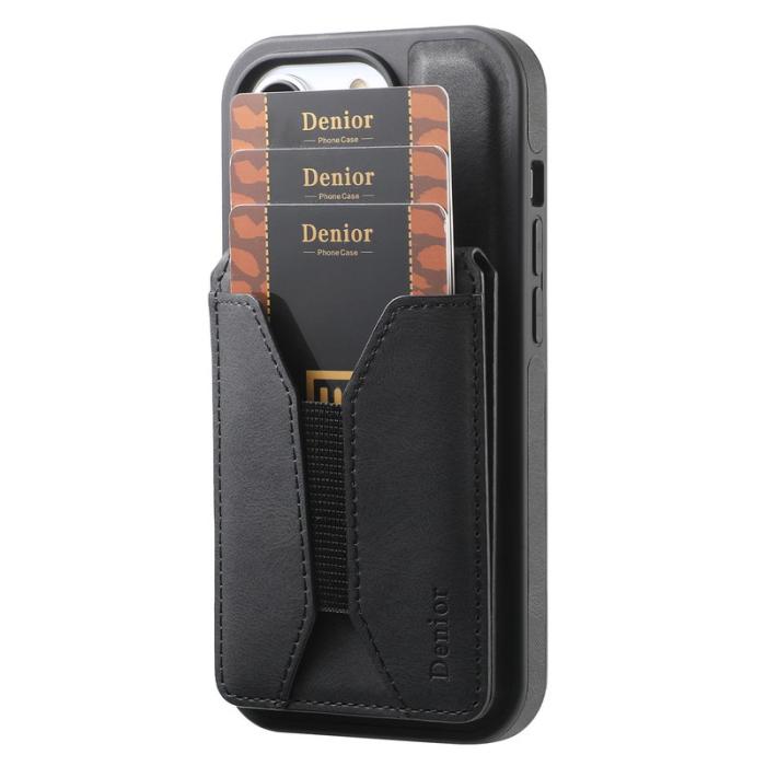 DENIOR - DENIOR D18 iPhone 15 Pro Max Fodral Läder Svart