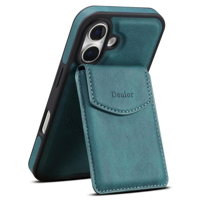 DENIOR - DENIOR D19 iPhone 16 Plus Magnetfodral Läder+PC+TPU Blå