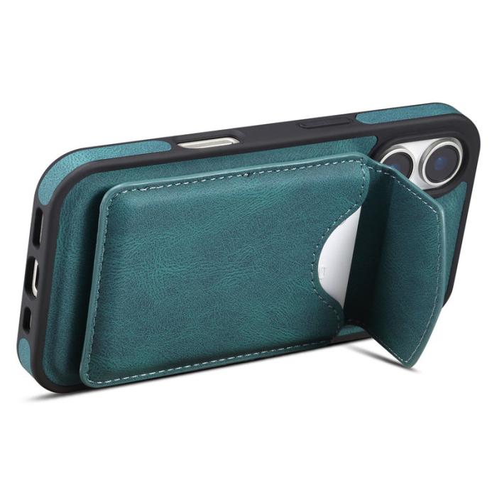 DENIOR - DENIOR D19 iPhone 16 Plus Magnetfodral Läder+PC+TPU Blå