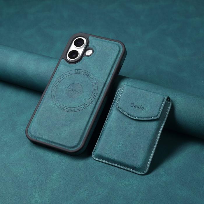 DENIOR - DENIOR D19 iPhone 16 Plus Magnetfodral Läder+PC+TPU Blå
