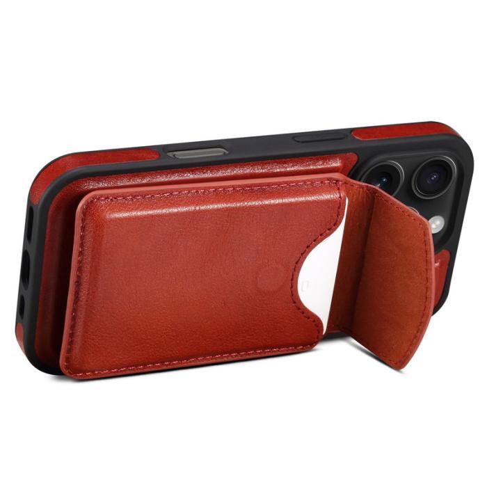 DENIOR - DENIOR D22 iPhone 16 Pro Max Fodral Äkta Läder Röd