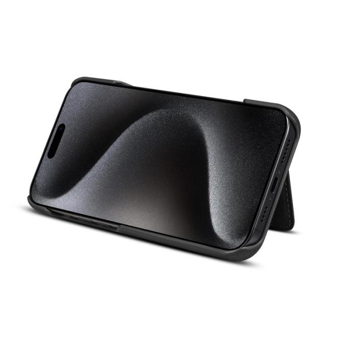 DENIOR - DENIOR D27 iPhone 16 Pro Skal Äkta Läder Magnetisk Svart