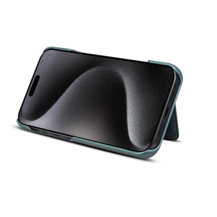 DENIOR - DENIOR D27 iPhone 16 Pro Skal Äkta Läder Magnetiskt Blå