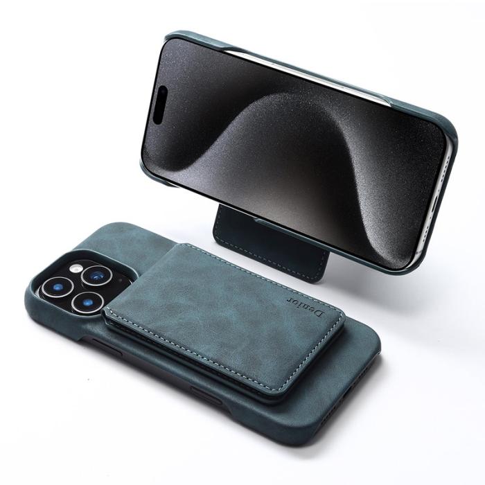 DENIOR - DENIOR D28 iPhone 16 Pro Max Skal Äkta Läder Blå