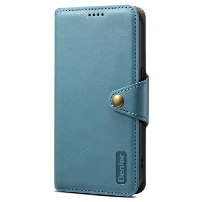 DENIOR - DENIOR Google Pixel 6 Pro Fodral Äkta läder Ställ Shockproof - Blå