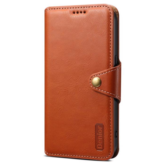 DENIOR - DENIOR Google Pixel 6 Pro Fodral Äkta läder Ställ Shockproof - Brun