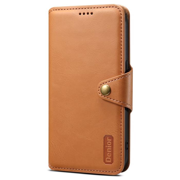 DENIOR - DENIOR Google Pixel 6 Pro Fodral Äkta läder Ställ Khaki