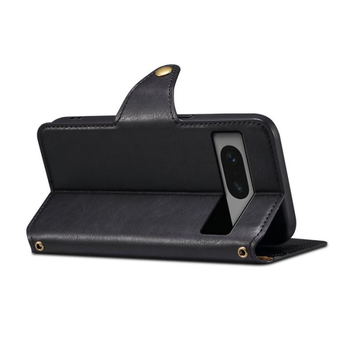 DENIOR - DENIOR Google Pixel 7 5G Fodral Äkta läder Stötabsorberande Svart