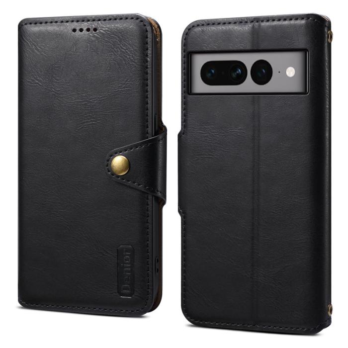 DENIOR - DENIOR Google Pixel 7 Pro 5G Stöttåligt Fodral Läder - Svart