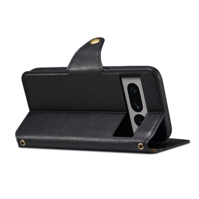 DENIOR - DENIOR Google Pixel 7 Pro 5G Stöttåligt Fodral Läder - Svart