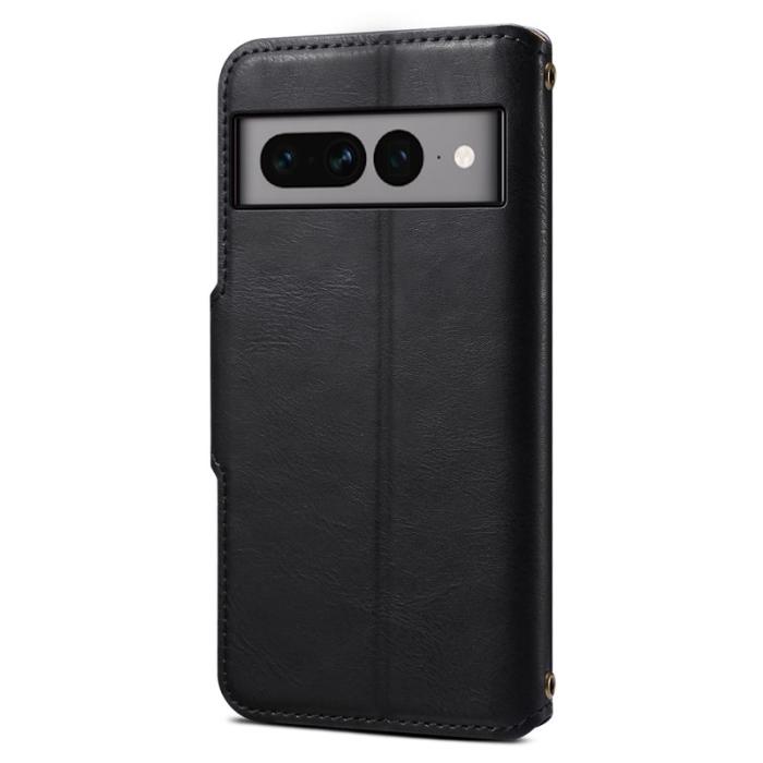 DENIOR - DENIOR Google Pixel 7 Pro 5G Stöttåligt Fodral Läder - Svart