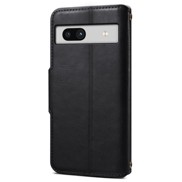 DENIOR - DENIOR Google Pixel 7a Stöttåligt Fodral Äkta Läder Svart