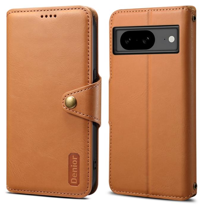DENIOR - DENIOR Google Pixel 8 Plånboksfodral Konstläder Konstlädertextur - Khaki
