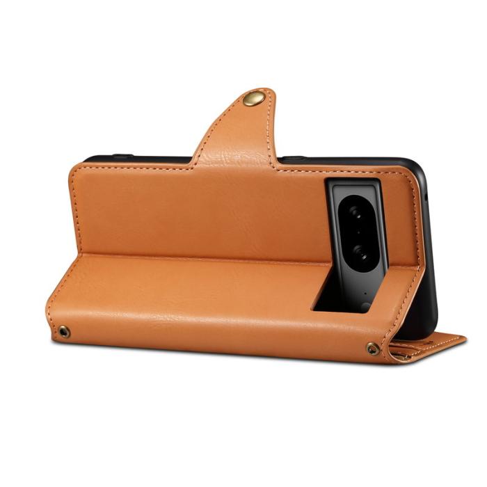 DENIOR - DENIOR Google Pixel 8 Plånboksfodral Konstläder Konstlädertextur - Khaki