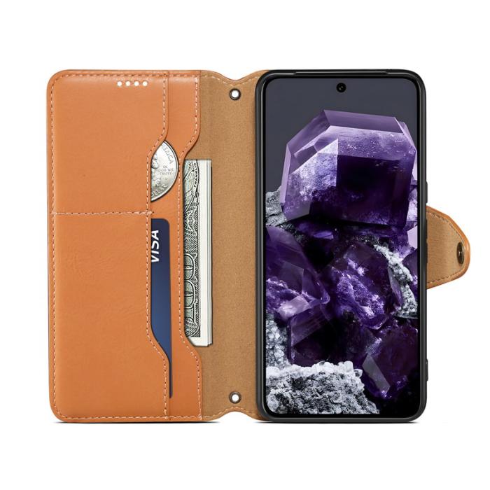 DENIOR - DENIOR Google Pixel 8 Plånboksfodral Konstläder Konstlädertextur - Khaki