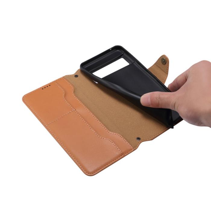 DENIOR - DENIOR Google Pixel 8 Plånboksfodral Konstläder Konstlädertextur - Khaki