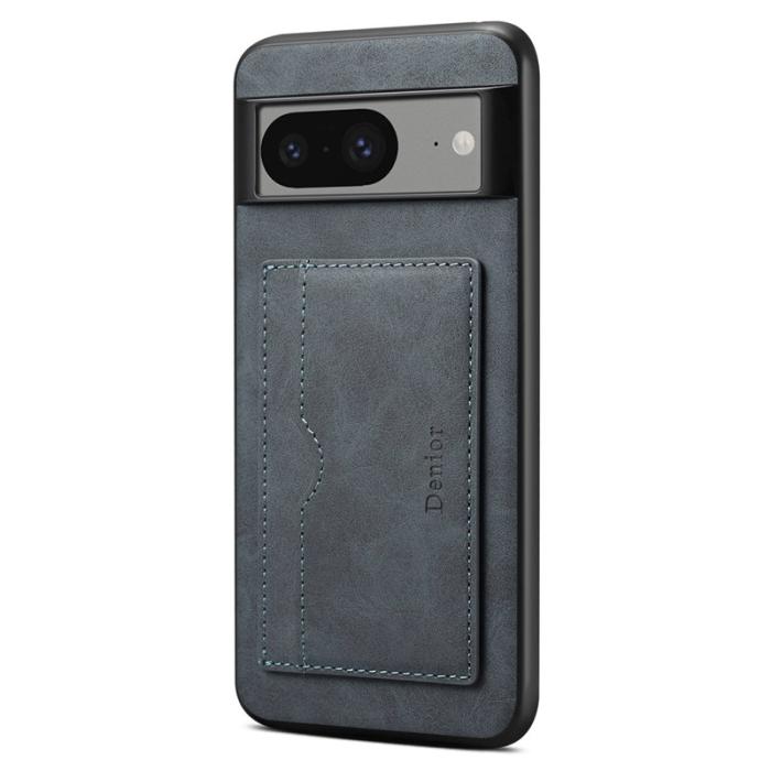 DENIOR - DENIOR Google Pixel 8 Fodral Retro Konstläder Kortfack - Grå