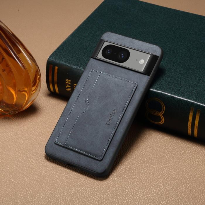 DENIOR - DENIOR Google Pixel 8 Fodral Retro Konstläder Kortfack - Grå