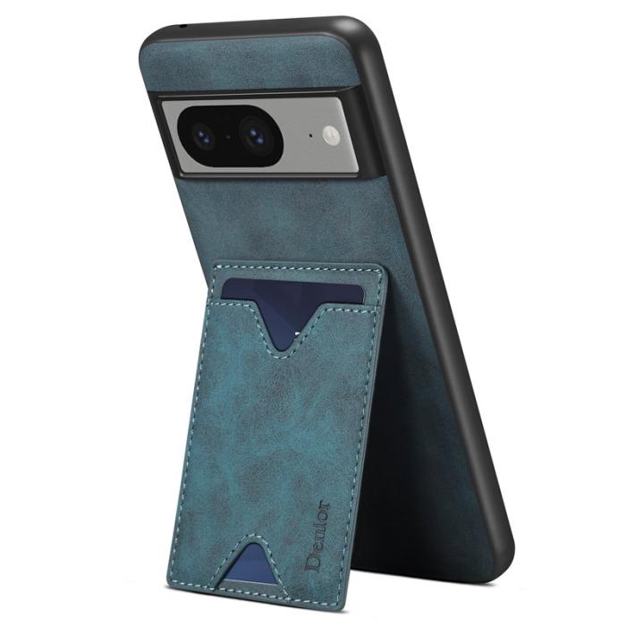 DENIOR - DENIOR Google Pixel 8 Fodral PU-läder TPU Anti-drop Blå