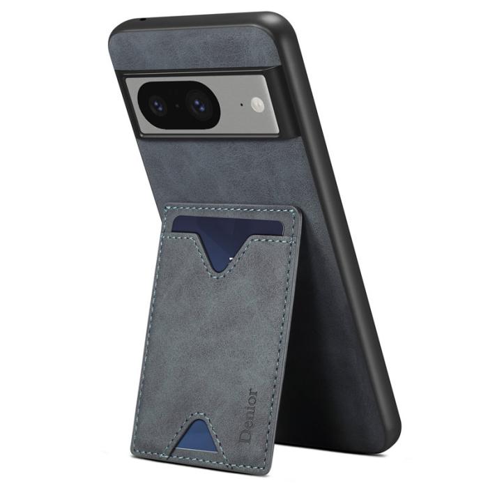 DENIOR - DENIOR Google Pixel 8 Fodral PU-läder TPU Grå