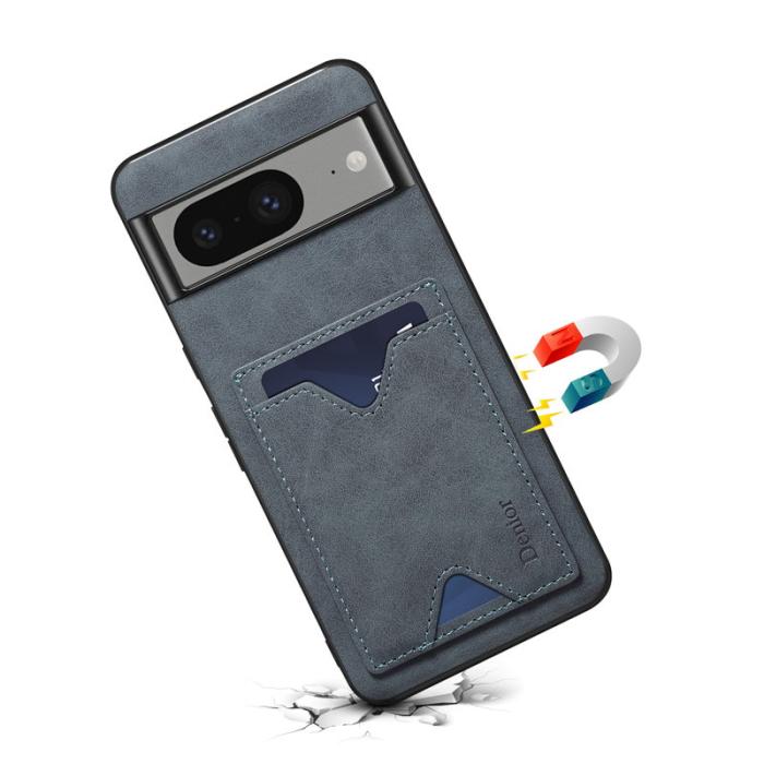DENIOR - DENIOR Google Pixel 8 Fodral PU-läder TPU Grå