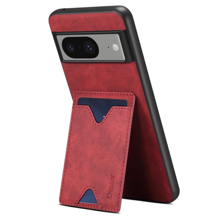 DENIOR - DENIOR Google Pixel 8 Fodral PU-läder TPU Röd