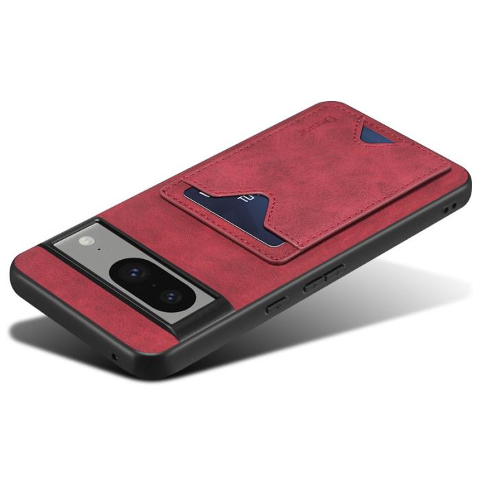 DENIOR - DENIOR Google Pixel 8 Fodral PU-läder TPU Röd